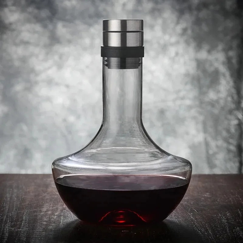 Wine Decanter Built-in Aerator Pourer Carafe Red Wine Decanter 100% Lead-free Crystal Glass Wine Hand-held Aerator