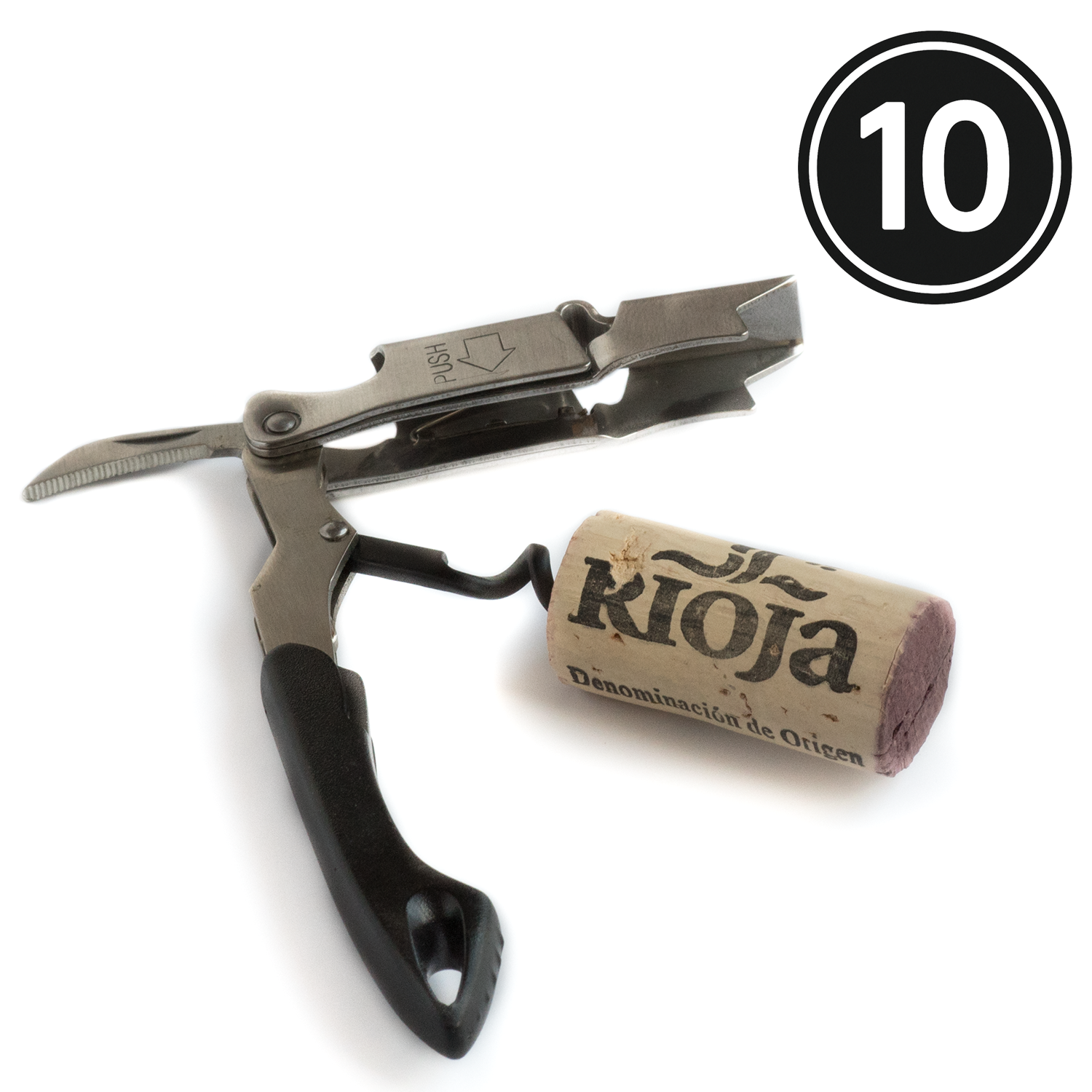 10 (Ten) Double Step "Sommelier" Waiter's Corkscrew BOJ All-in-one Corkscrew, Bottle Opener and Foil Cutter