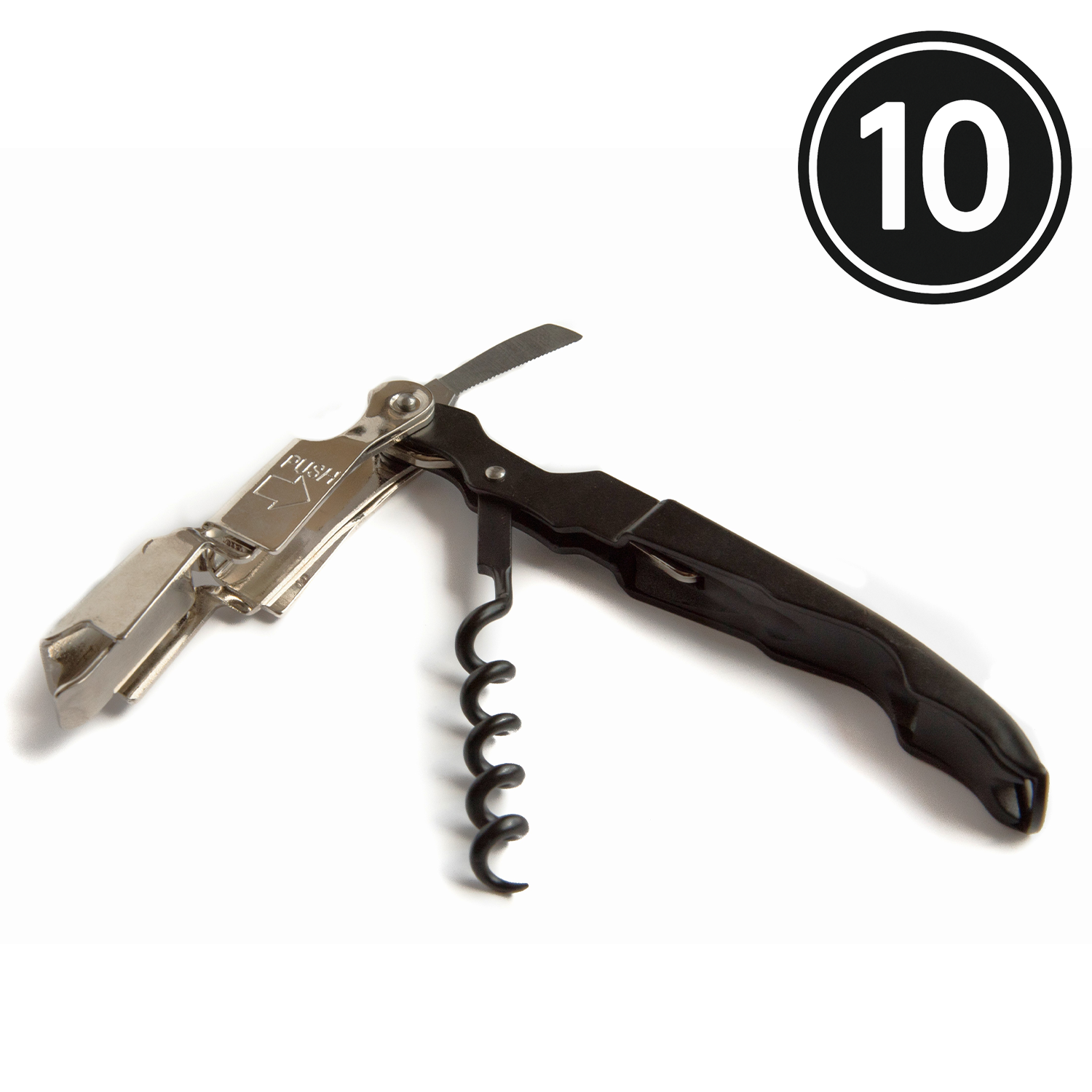 10 (Ten) Double Hinged Waiter´s Corkscrew BOJ All-in-one Corkscrew, Bottle Opener Foil Cutter