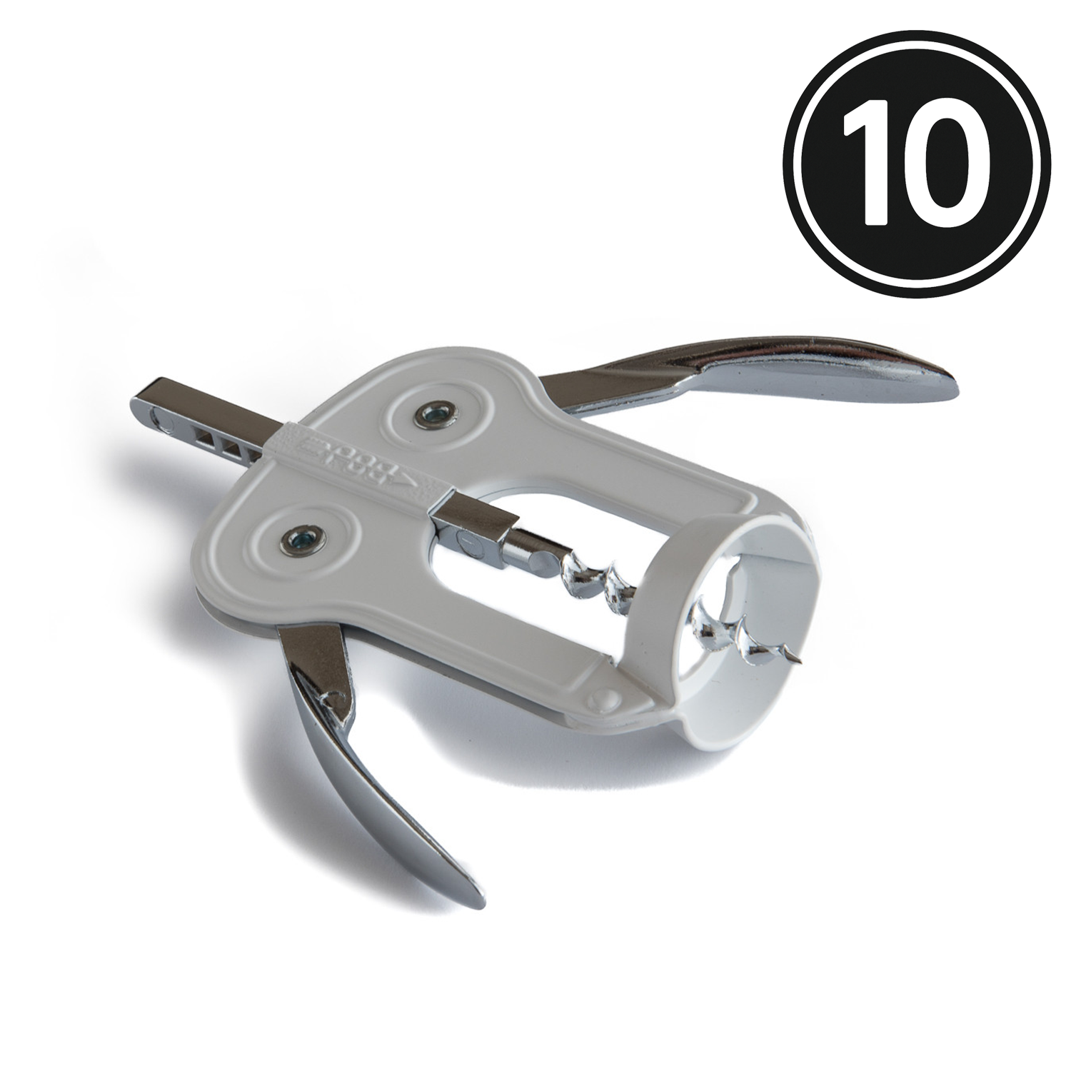 10 (Ten) BOJ "Owl Style" Double Lever Wing Corkscrew (Design White)