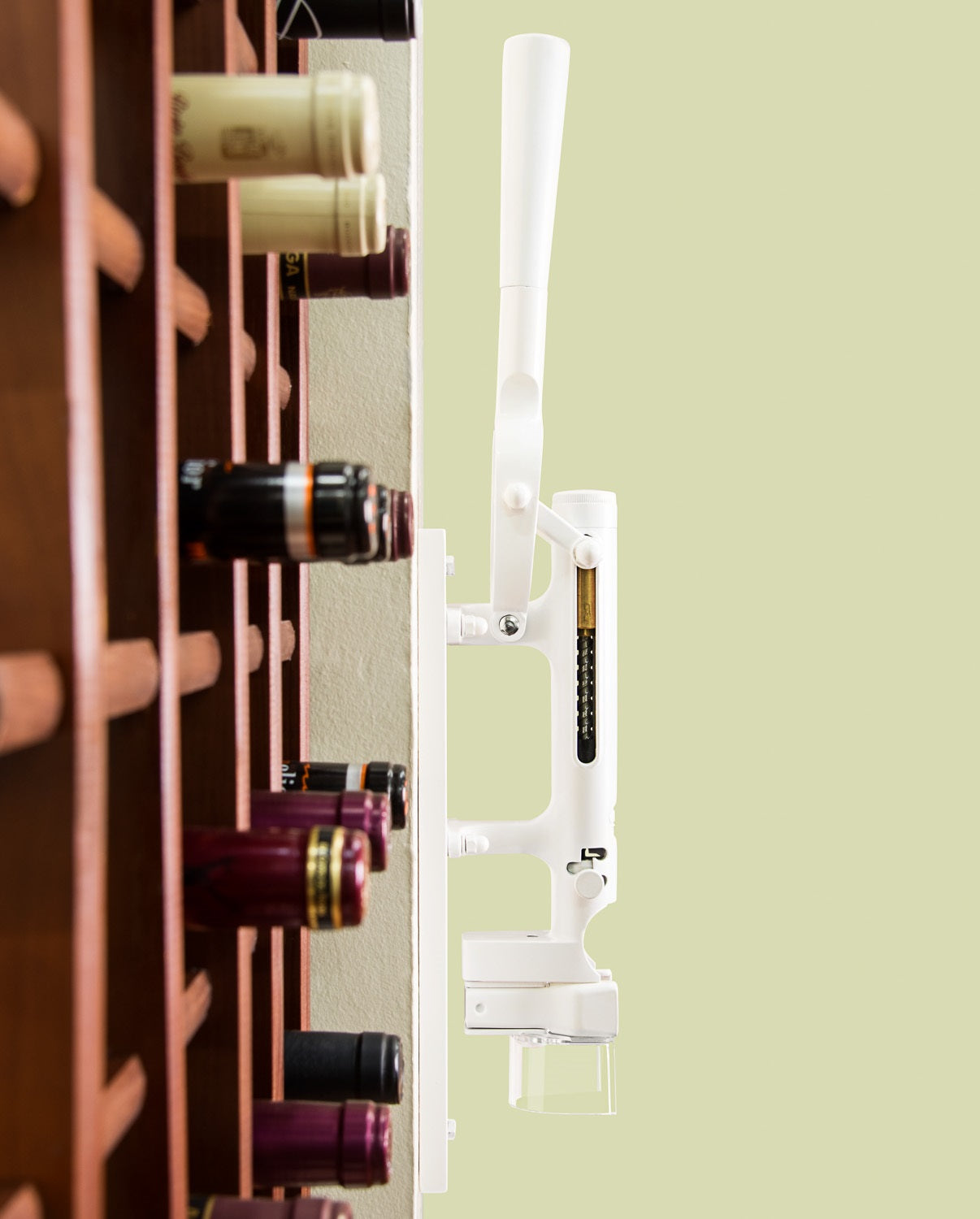 BOJ Professional Wine Opener White SapeleBacked Wall Mounted Corkscrew 10452 wineopeners.shop