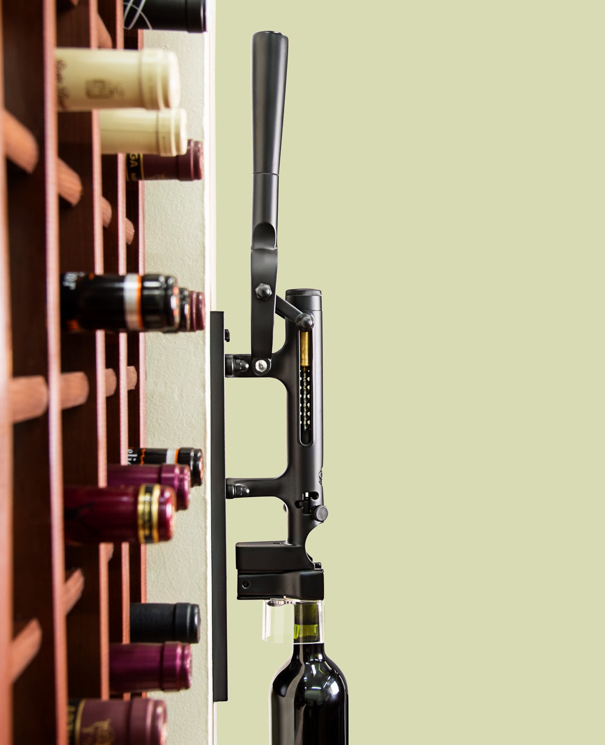 BOJ Professional Wine Opener Black SapeleBacked Wall Mounted Corkscrew 10455 wineopeners.shop