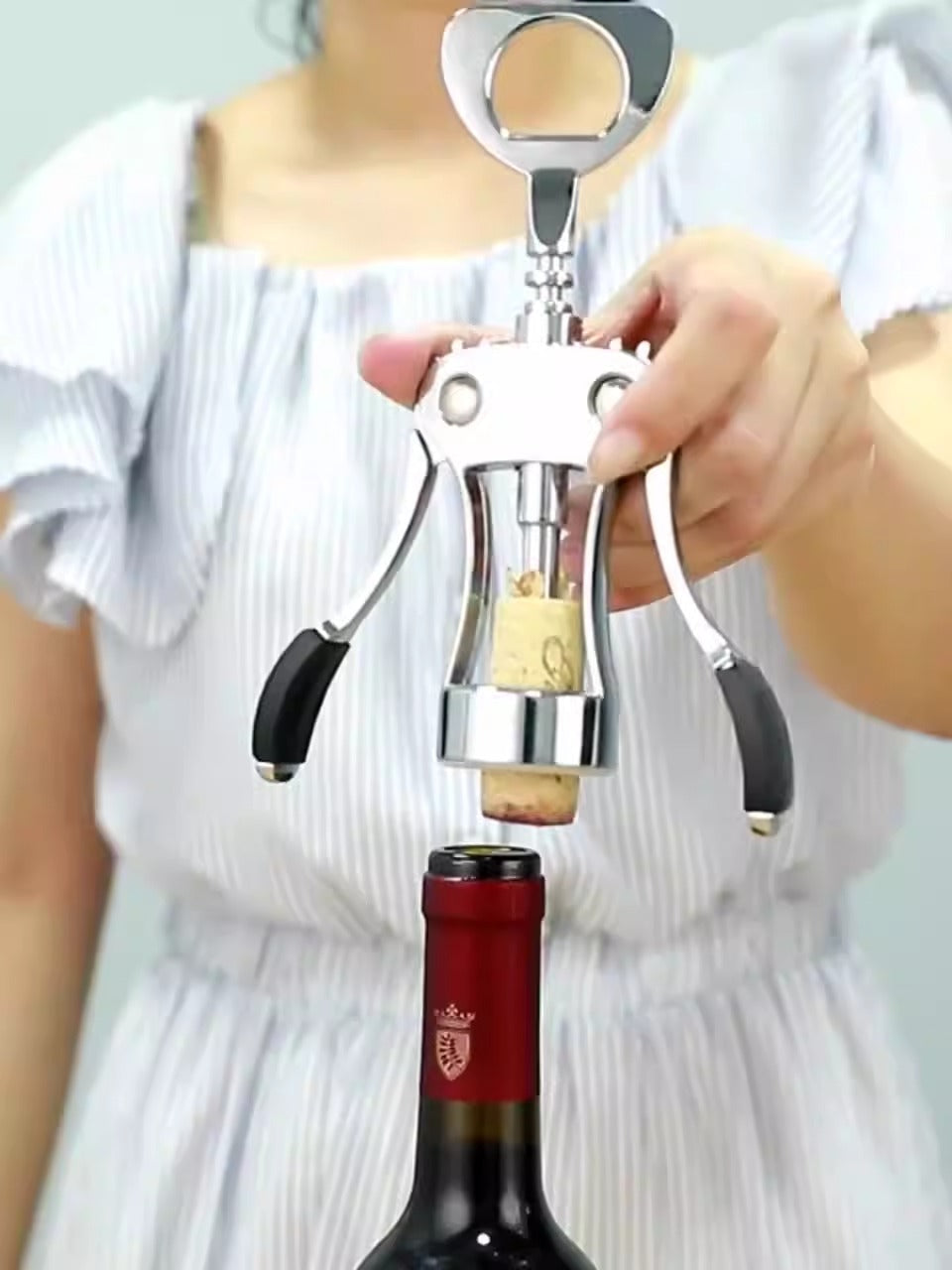 Premium Wing Corkscrew Wine Bottle Opener with Multifunctional Bottles Opener