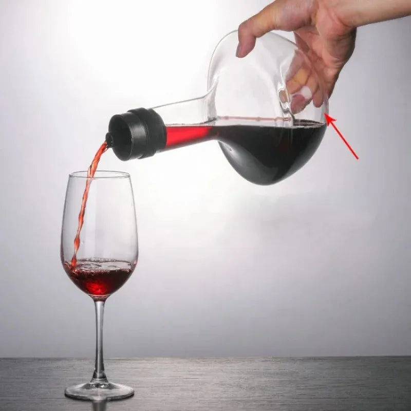 Wine Decanter Built-in Aerator Pourer Carafe Red Wine Decanter 100% Lead-free Crystal Glass Wine Hand-held Aerator