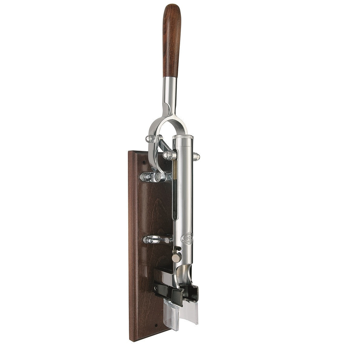 BOJ Professional Wine Opener Chrome Plated SapeleBacked Wall Mounted Corkscrew 09921 wineopeners.shop