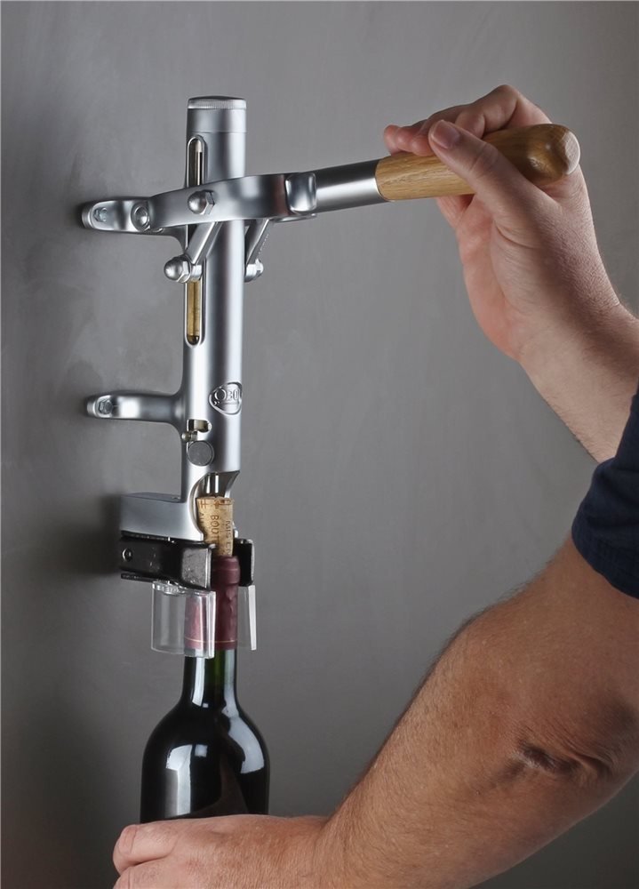 BOJ Professional Wine Opener Matte Chrome Wall Mounted Corkscrew 09939 wineopeners.shop