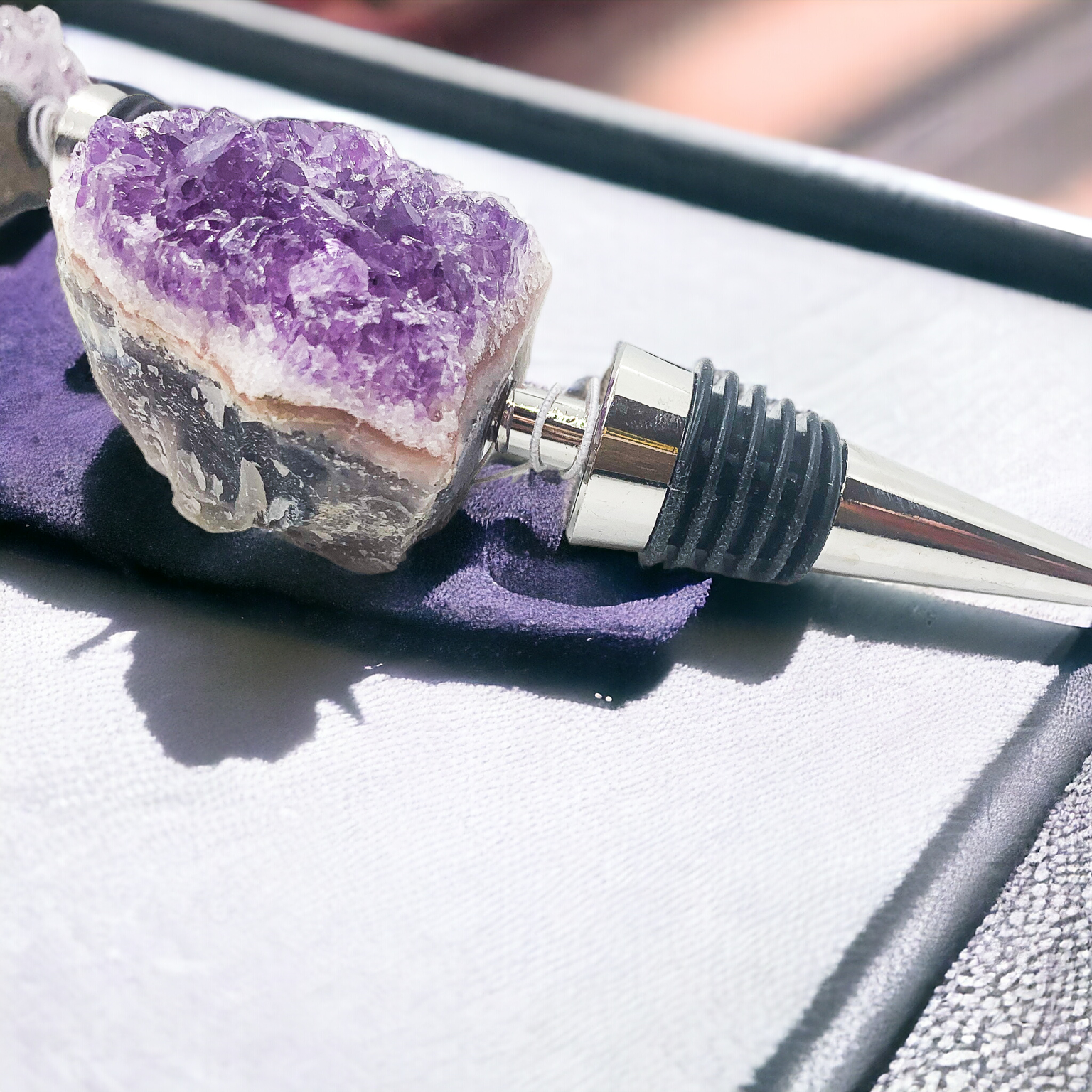 Natural Stone Wine Bottle Stoppers Set Decorative Bougie Bottle Stopper Gifts For Wine Lovers