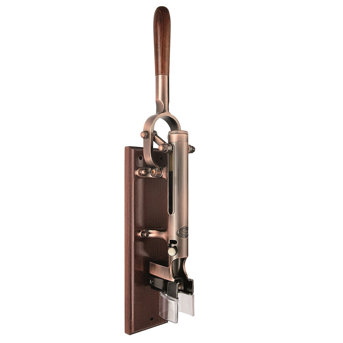 BOJ Professional Wine Opener Old Copper SapeleBacked Wall Mounted Corkscrew 09927 wineopeners.shop